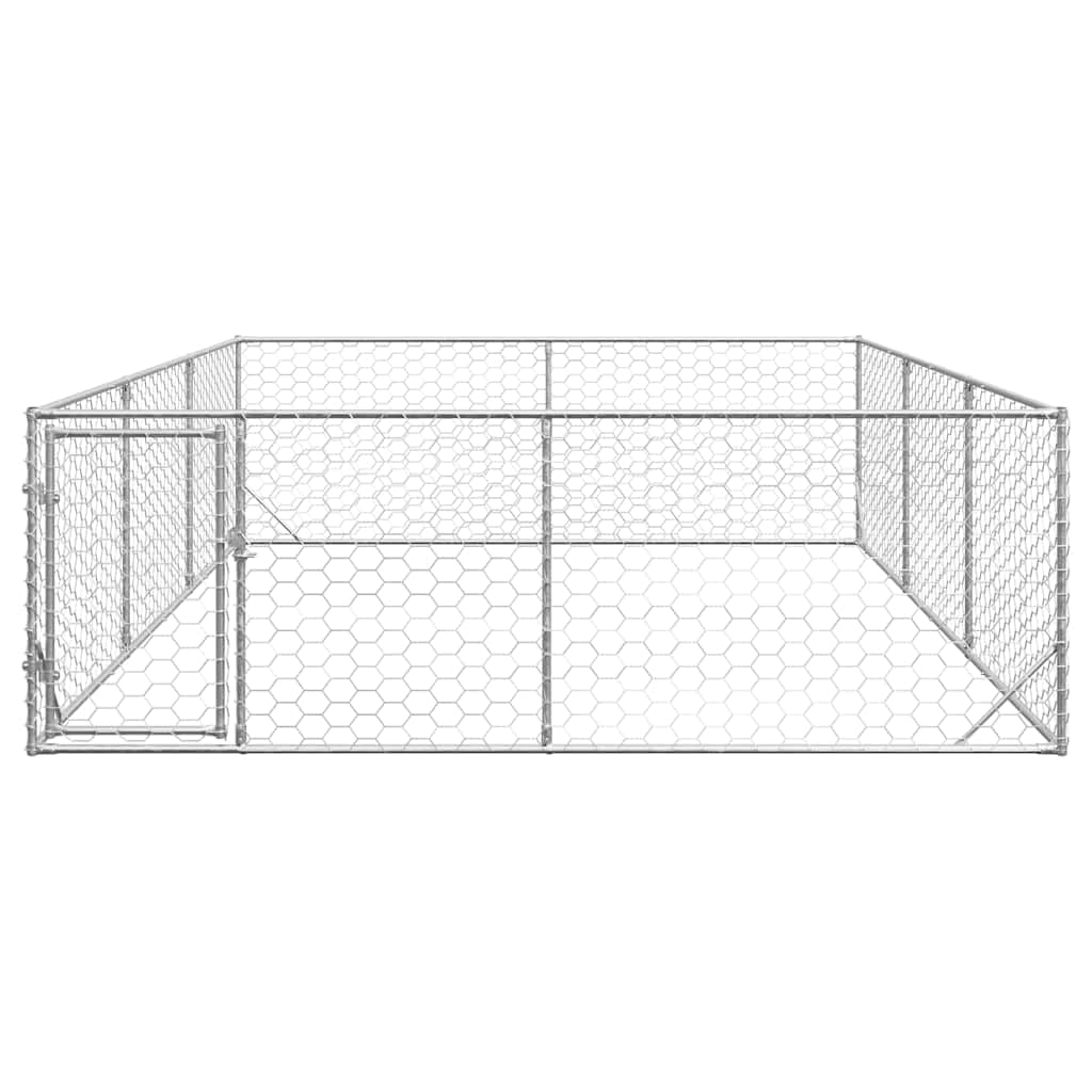 vidaXL Niche d'extérieur pour Chien avec Porte, 3 x 4 x 1 m, Acier galvanisé