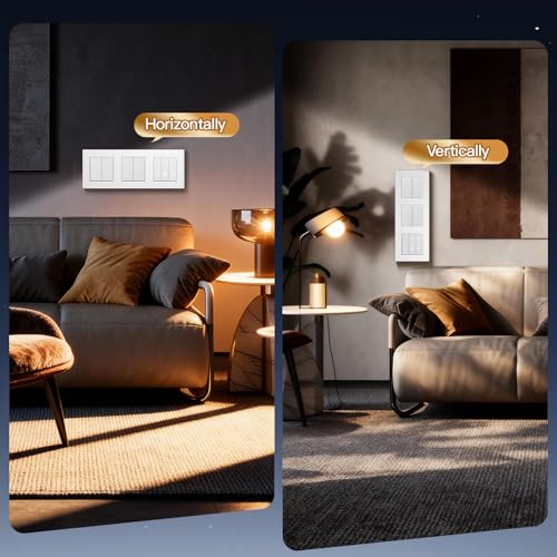 BSEED Doppel Smart Lichtschalter mit WIFI Dimmer Schalter, LED Dimmschalter Unterputz, Kompatibel mit Alexa&Google Home, PC Rahmen,Smarte Zeitpl&auml;ne,2 Fach 1 Weg,Wei&szlig;(Neutralleiter Erforderlich)