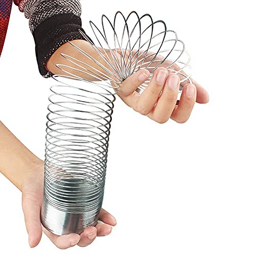 Muelle gigante Grand Juguete helicoidal de metal, Giant Springy, plateado, juguete de resorte de marca, de metal de 2,72 pulgadas, suministros de primavera mágicos Cover
