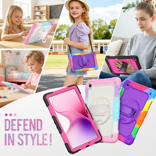 Funda para Samsung Galaxy Tab A11+ 11" rosa resistente a golpes con protector 2