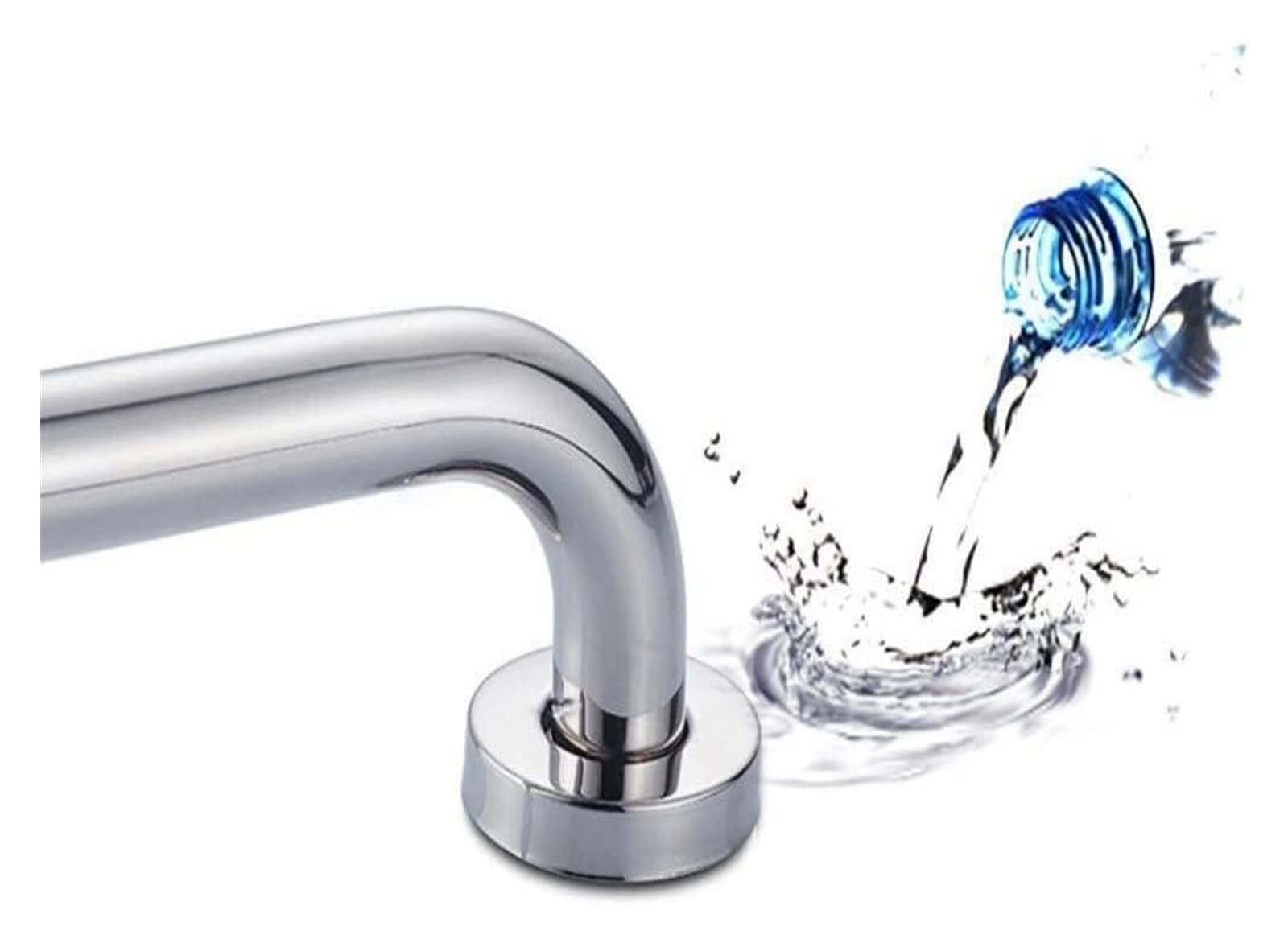 Barras De Apoyo De Seguridad con Reposabrazos, Barra De Apoyo Antideslizante De Pared, Acero Inoxidable con Acabado Cromado Pulido, Inodoro para Personas Mayores con Disc,30cm