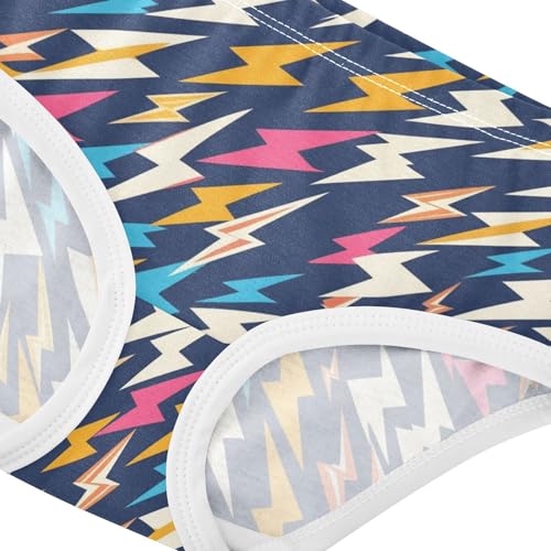 Wusikd Lightning Bolts Girls' Underwear Cotton Colorful Girls Briefs Soft Toddler Underwear 2T4