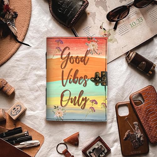Image of Mr KRAFT Handcrafted A5 120 GSM Premium White Paper Motivational UV Print Diary Leather Journal with Unique UV Love Print Writing Diary Notebook Unruled Personal Diaries for Men,Women-5x7 (UV-016)
