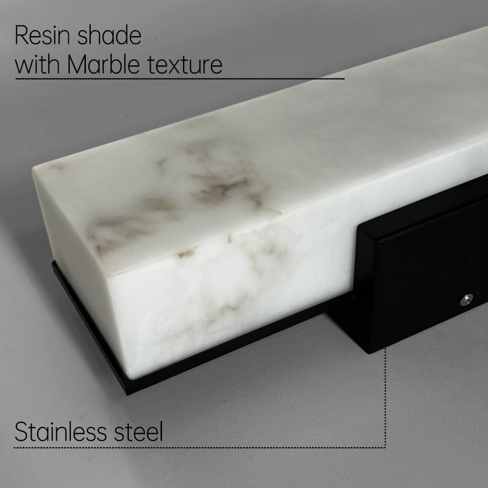 Modern Outdoor Wall Sconces LED Resin Wall Lights with Imitation Alabaster Texture Stainless Steel Wall Mount Light IP65 Waterproof Porch Lights for Garage Courtyard Garden Entryway Exterior