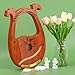 INKNOTE Lyre Harp Mahogany with Tuning Wrench and 16 Pcs Metal Spare String Set Manual Picks Black Gig Bag for Instrument Kids Adult Professional Beginner Music Lovers Gift