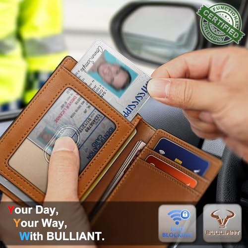 Image of BULLIANT Slim Wallet For Men 12Cards,Magnetic Flip Build-in Money Clip Airtag Compatible-RFID Blocking
