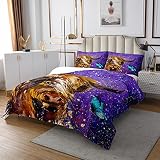 Loussiesd Highland Gantle Coverlet Set Highland Cow Butterfly Purple Galaxy Coverlet Bull Gantle Fleece Colcha acolchada para niños adultos animales salvajes Ultra suave doble tamaño