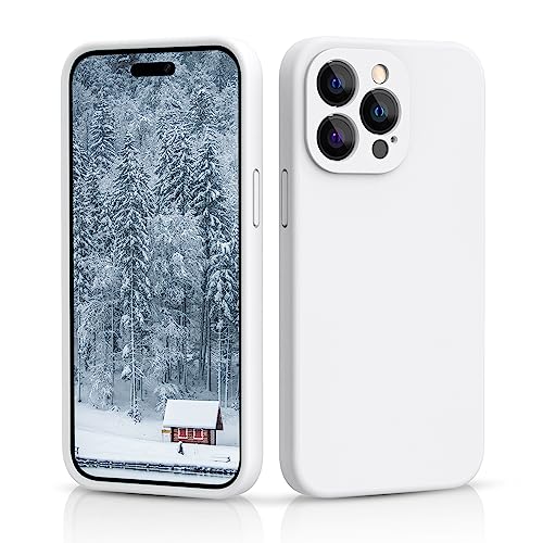 Coque silicone iPhone 14 Pro Max antichoc blanche protection caméra 17 cm