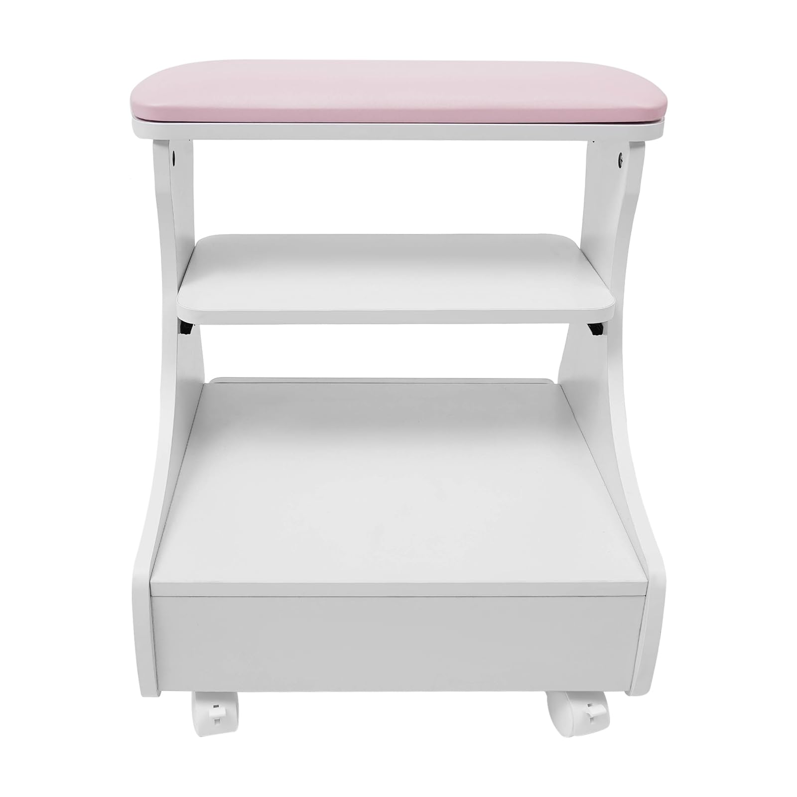 Pedicure Foot Rest Cart,Manicure Foot Rest Stool for Foot Bath with Drawer&Wheels,Portable Trolley Massage Table Supplies for Salon Nail Pedicure