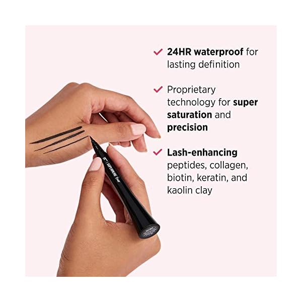 IT Cosmetics Superhero Liquid Eyeliner Pen, Black - 24-Hour Waterproof Formula Wonât Smudge or Fade - With Peptides, Collagen, Biotin & Kaolin Clay - 0.03 fl oz