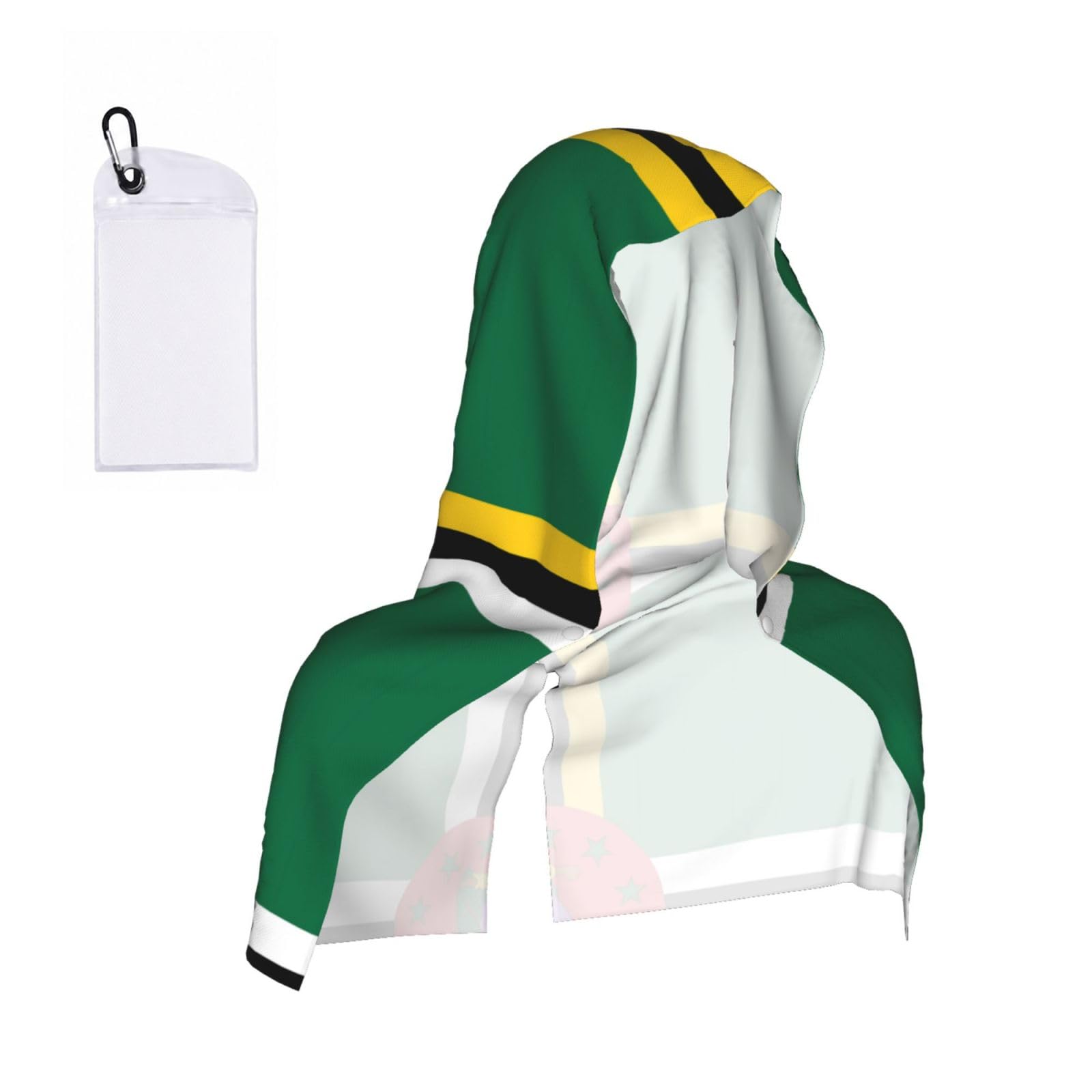 CNTDBU Flag of the Commonwealth of Dominica Cooling Towel Hooded-Instant Chill Neck Cover for Sports, UV Cooling Rag for Running Gym
