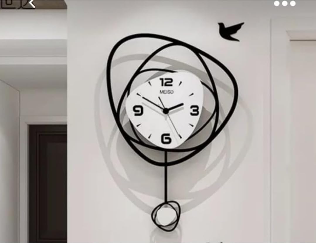 A k Metal Wall Clock Stylish for Living Bed Room Home Decor Art a Hanging Decorative Showpiece Item Bedroom,Living Room,Office(Width 5cm Height 50 cm)