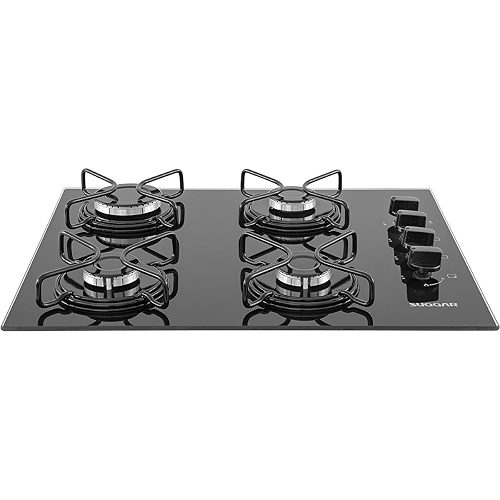 Suggar Cooktop Vidro Preto 4 Queimadores Esmaltados Diferentes Tamanhos FG4004AVP Bivolt