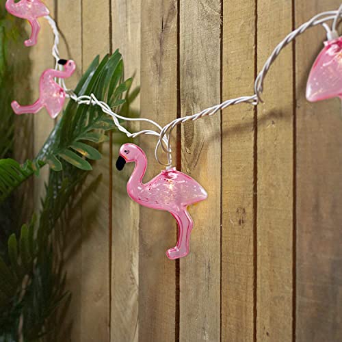 Pallerina 8.5Ft Flamingo String Lights With 10 Flamingo Lights, Fairy Lights Tropical Themed String Light For Bedroom, Birthday, Camping, Indoor, Outdoor, Flamingo Decor- White Wire #TOP7