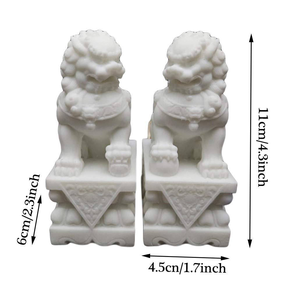 Pareja De Leones De Beijing De Cerámica Azul - Estatuas Feng Shui Para Prosperidad, Protección Hogar/Oficina