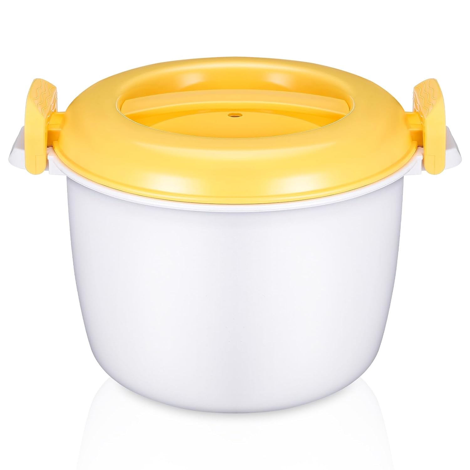 Artibetter Microwave Rice Cooker 20x11 5cm Small Yellow Portable Rice Making Tool for Home Use Microwave Steamer Container