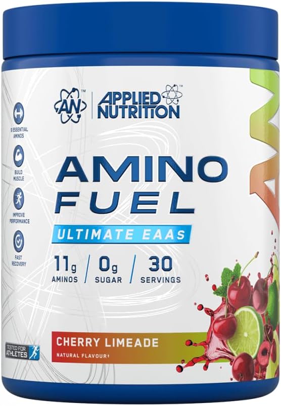 Amino Fuel - Amino Acids Supplement, EAA Essential Amino Acids Powder, Muscle Fuel & Recovery (390g - 30 Servings) (Cherry Limeade)