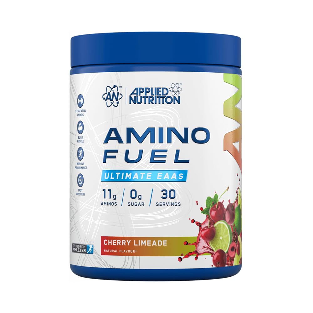 Amino Fuel - Amino Acids Supplement, EAA Essential Amino Acids Powder, Muscle Fuel & Recovery (390g - 30 Servings) (Cherry Limeade)