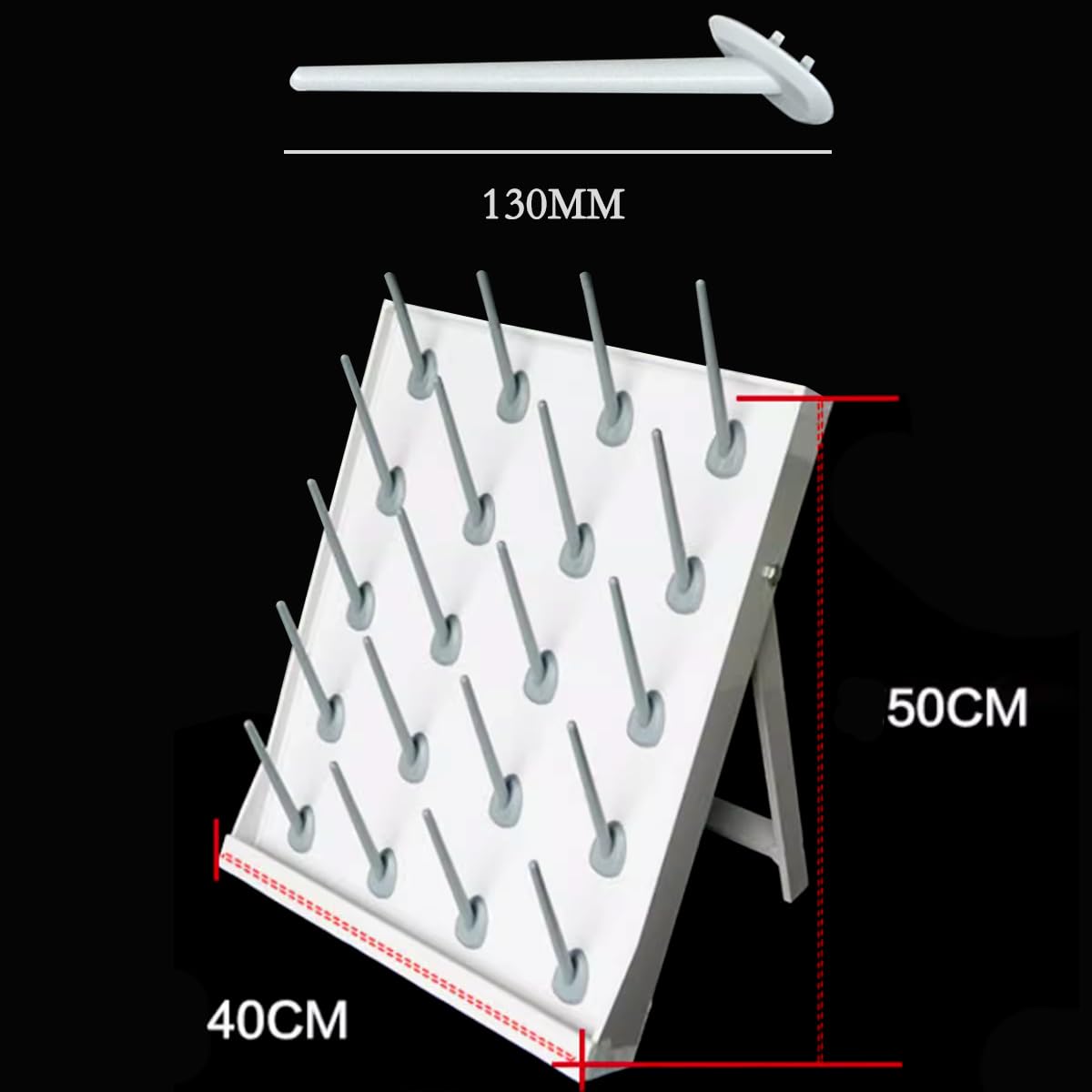 Estante de secado de laboratorio con soporte, estante de secado de cristalería extraíble, estante de drenaje de drenaje de laboratorio de escritorio, equipo de limpieza de utensilios (20pegs)
