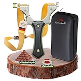 HawkShot&reg; Profi Stahl Steinschleuder Shadow-Hit Pro mit massivem Stahlkorpus & ABS Griffschalen - Profi Zwille