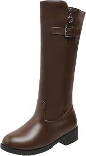 Botas por encima de la rodilla para mujer, sexy, de caña ancha, elásticas, con hebilla, botas largas de tacón bajo, botas de piel sintética, botas de equitación elegantes