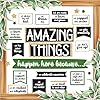 Decorably 105 Pcs Cutouts Farmhouse Theme Amazing Things Happen Here Bulletin Board Set with Borders Modern Farmhouse Classroom Decor School Homeschool