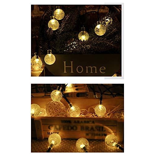 yeacher Globo Solar String Lights 20 LED 16.4Ft 8 Modos de Iluminação IP65 Resistente à Água Aliment