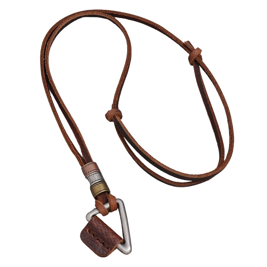 ARHZCollar de hombre de acero inoxidable y cuero
