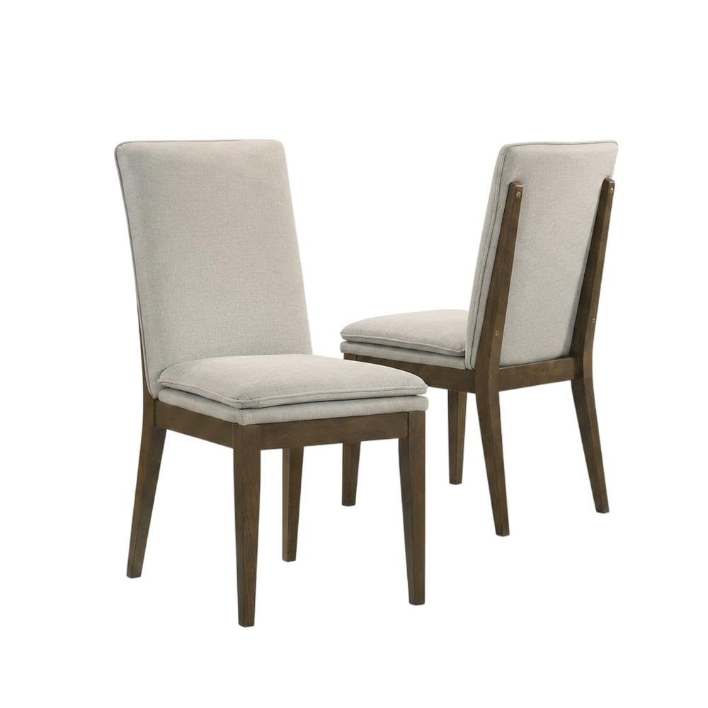 Upholstered Dining Chair with Cushion Set of by Starlight Canyon Home – Solid Rubberwood, Manufactured wood, Oak wood veneers, 100% polyester, Brown, Pack of 2
