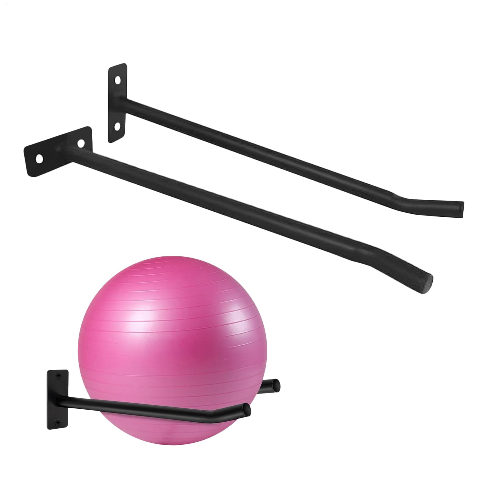 Soporte de pared para pelota de ejercicio, ordene sus accesorios de fitness y libere el suelo