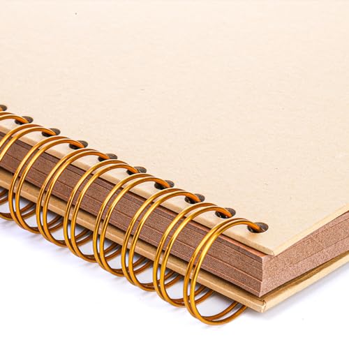 Tosnail - Álbum de recortes DIY 2 unidades, 8 x 8 pulgadas, 160 páginas en papel kraft grueso, libro de recuerdos, libro de firmas para bodas y aniversarios, familia y escuela miniatura 4