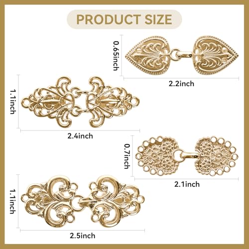 Image of 4PCS Vintage Dress Clips Cinch Shirt Clips Shawl Clips Shawl Clips for Woman and Girls