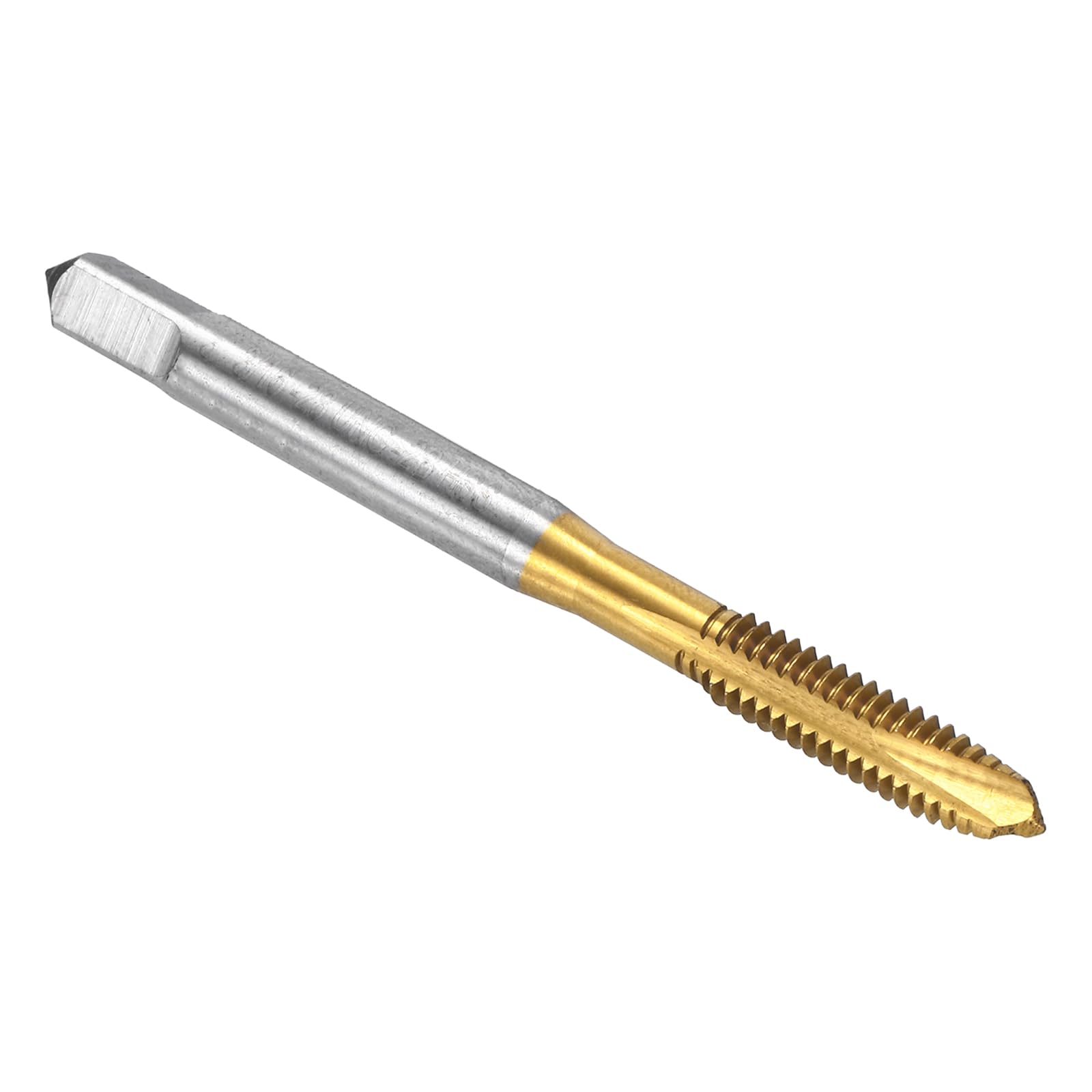 uxcell Spiral Point Plug Threading Tap 3/16-28 UNF Thread, Ground Threads H2, High Speed Steel 6542, Titanium Coated, Screw Taps Tapping Bit for Thread Repair