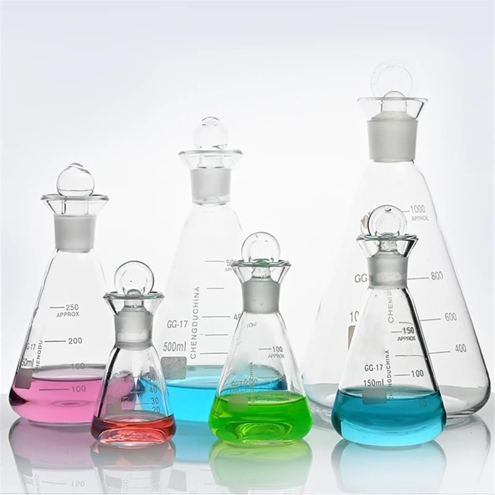 Wyposażenie i zaopatrzenie laboratoryjne 50-500 ml 1000 2000 szklana kolba Erlenmeyera z zakrętką do laboratorium trójkątna kolba szklana 3, szkło