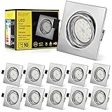 【Amplio ángulo de iluminación】 Ángulo de rotación ajustable de 30° y ángulo de haz de 120° foco empotrado. Sin mercurio, sin UV, sin zumbido, sin parpadeo. Adecuado para techos, pasillos, baños, restaurantes, paredes, cocinas, dormitorios, escaleras, garajes, oficinas de hoteles, etc. Grado de impermeabilidad: IP20.