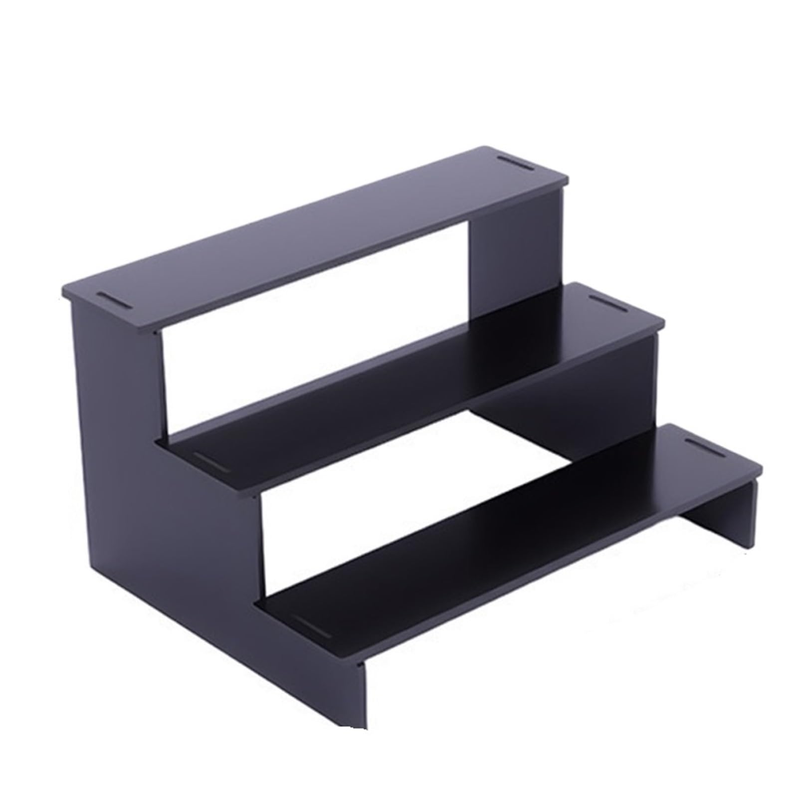 QuxetlRyz Perfume Organiser Display Risers Black Multi Tier Display Stand Shelf Organizer Desktop Riser for Perfume Cupcake Figures Cosmetic Storage Home Office(3 Layers 5cm)