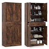 COSTWAY Alacena de Cocina, Comedor (Marrón Rustico)
