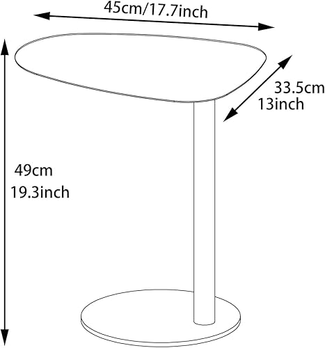 Miniatura 2 de Mesa auxiliar de mesa C, bandeja de metal para sofá, café acento, impermeable y antioxidante para exteriores e interiores, negro (modelo A)