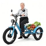 LRPMGZYoe 3 Rad Dreirad für Erwachsene FüR Senioren Zoll Klappbar Dreirad Lastenfahrrad für Erwachsene mit Aufbewahrungskorb Höhe Einstellbare Tragfähigkeit 200kg für Besorgungen