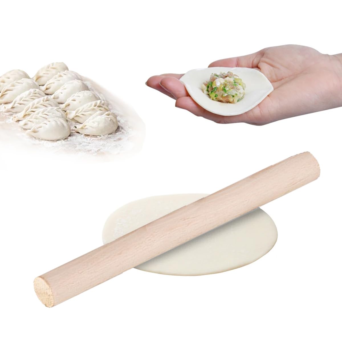 Mattarello In Legno 30 Cm Per Pizza, Pasta E Biscotti – Antiaderente, Leggero E Facile Da Pulire, Con Tappetino In Silicone 50x40 Cm