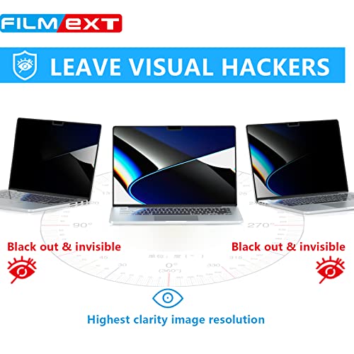 Filmext Privacy Screen Protector Macbook Pro 14 Inch 2023 M2 (A2779)/2021 M1 (A2442), Removable Macbook Pro 14 Privacy Screen Filter Anti-Spy/Anti-Glare/Bubble Free/Easy On/Off #TOP1