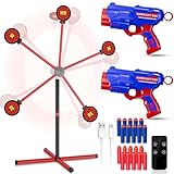 DX DA XIN Schießspiele Spielzeug für Alter 5 6 7 8 9 10+ Jahre alte Jungen Rotierende Schießscheibe & 2 Spielzeugpistolen & 20 Schaumstoffpfeile Weihnachtskindergeschenke für Jungen