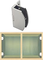 Vista 10 de Bisagra de puerta de cristal de plata Bisagra de gabinete de exhibición Abrazadera de cristal de 90 grados conveniente para 0.197-0.315 in