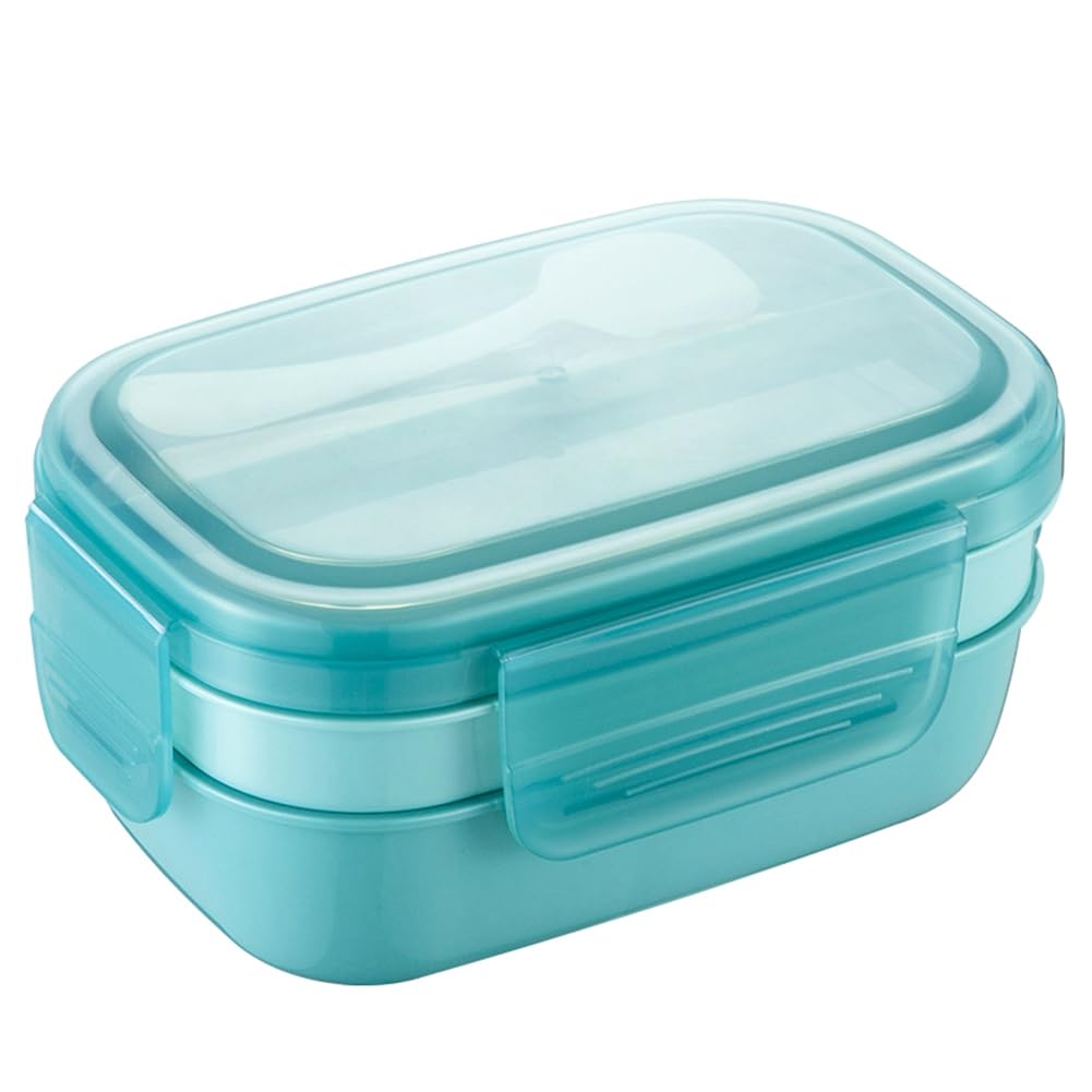 CTRLZS Adult Stackable Bento Lunch Box 3 Layers Leak-Proof All-In-1 Bento Box Lunchbox with Utensil Sauce Dressing Containers