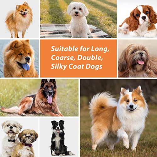 Basicform Dog Brush, Pin Brush For Dogs With 27Mm Extra Long Stainless Steel Pins, Dog Pin Brush For Longhaired Dogs, Dog Grooming Brush - Ash Wood Material, Non-Slip Rubber Handle, Round-Tipped Pins #TOP5