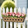 24 Inch Window Boxes Planters Railing Planter Box - 2 Pack Deck Railing Planter Boxes with Adjustable Brackets Coco Liners Balcony Planters Railing Hanging for Window Flower Boxes Outdoor Garden Decor