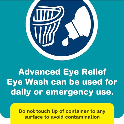 Advanced Eye Relief Eye Wash with Contoured Cup Design from Bausch & Lomb, Eye Irrigating Solution, 4 Fl Oz (118 mL) (Pack of 3)