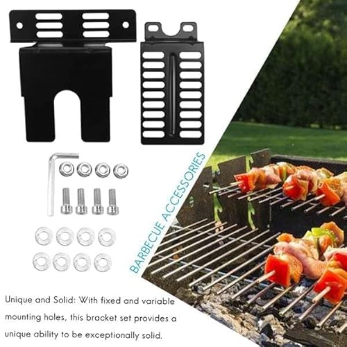 Smallterm 2 Stücke Grill Edelstahl Halterung Set Rotisserie Motor Halterungs Set Aus Edelstahl Universal Grill Motor StüTz Platten Camping Grill Werkzeuge für Den AußEnbereich