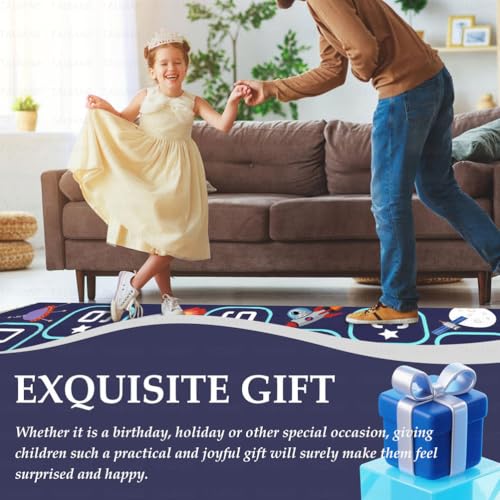 Tapis de marelle pour enfants, tapis de salle de jeux éducatif avec dos antidérapant, parfait pour la chambre à coucher, la crèche et la salle de jeux