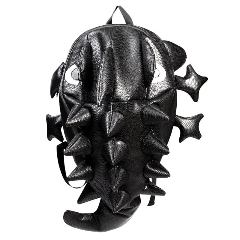 RudraRidez Universal Bike Black Lizard Backpack, Faux Leather, Spiked Design with Adjustable Straps Monster pulsur 150DTS-I Type 2 2